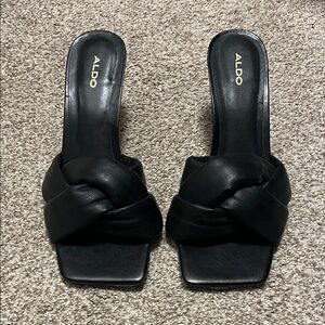 ALDO Black Knotted Mules